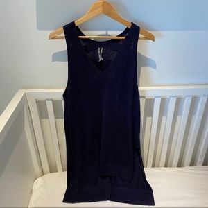 Anthropologie Navy Long Knitted Tank Top